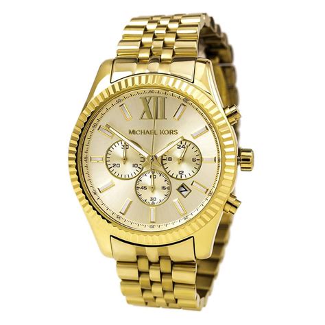 gold michael kors watch mens cheap|michael kors lexington men's watch.